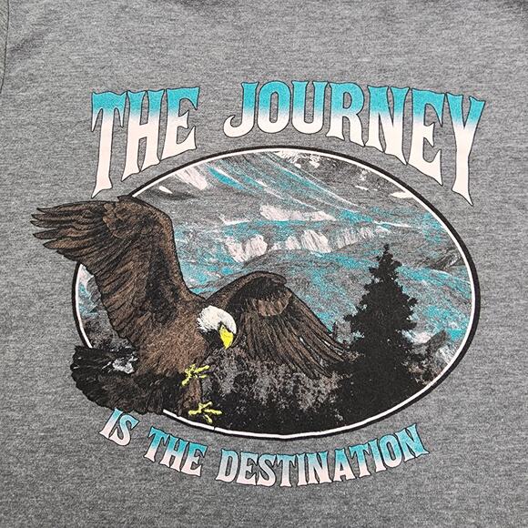 TORRID Top Women 00 M/10 Gray Classic Fit Graphic Ringer Tee Journey Destination - Picture 2 of 9